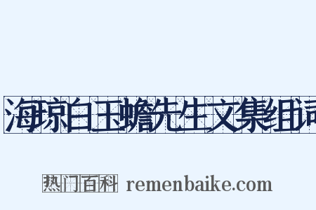海琼白玉蟾先生文集组词是什么意思的图片